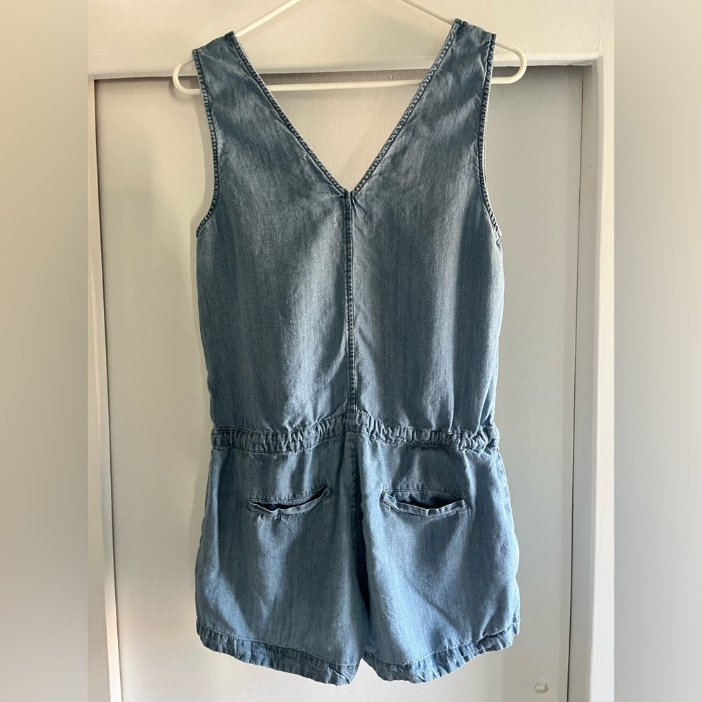 Rails Parker Denim Romper Blue Shorts Small Chambray Vacay Cruise festival - Picture 3 of 6